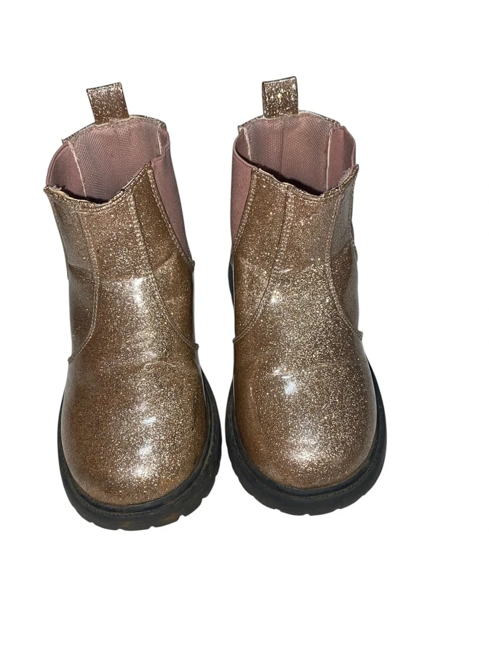 Girls' Pink Glitter Chelsea Boots / combat boots tough princess vibes play shoes